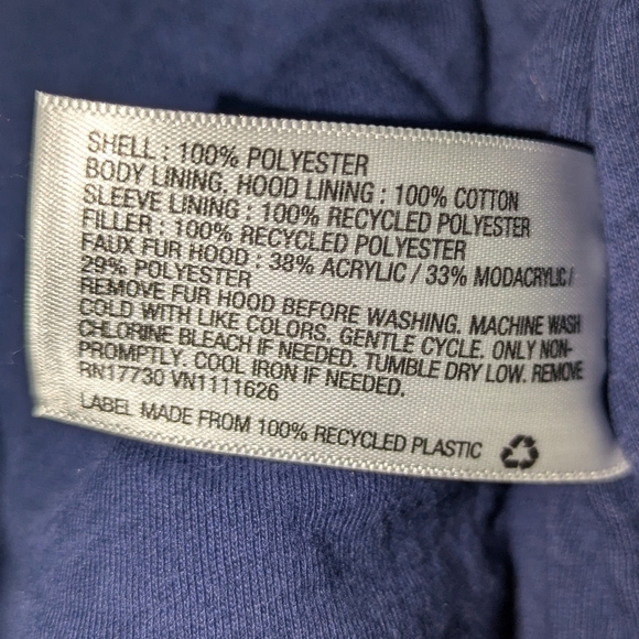 Cat & Jack Girls Red Winter Pea coat with faux fur hood. EUC Size 12M - Picture 9 of 9